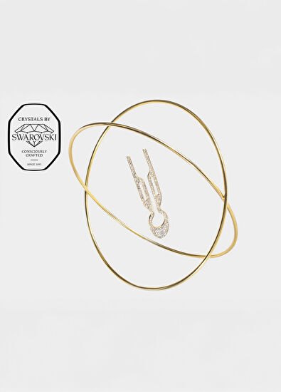 Fiona Franchimon Franchimon Nº1 Hairpin Finish Yellow Gold Swarovski Stone Steel Women's Hair Clip - 5