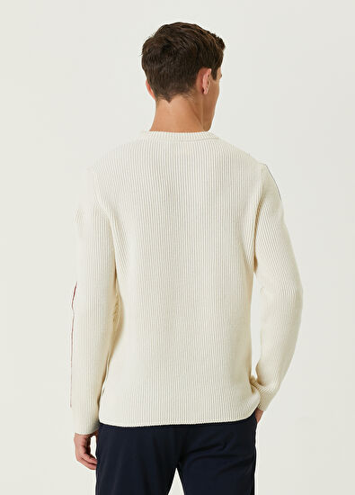 Beymen Club Ecru Diamond Jacquard Wool Sweater - 5