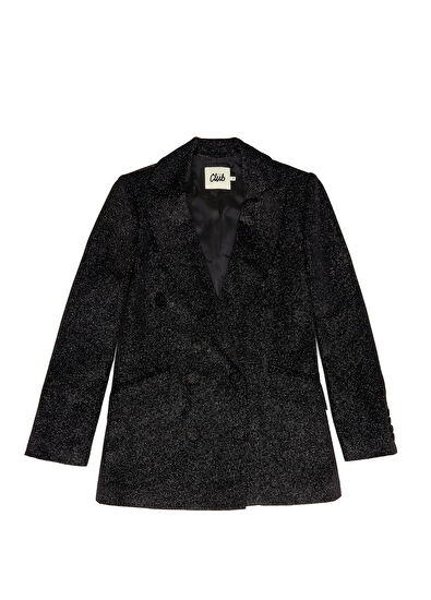 Beymen Club Black Glitter Double-Breasted Evening Jacket - 7