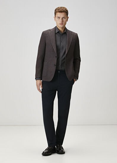 Beymen Club Plum Dobby Two-Tone Wool Blazer - 3