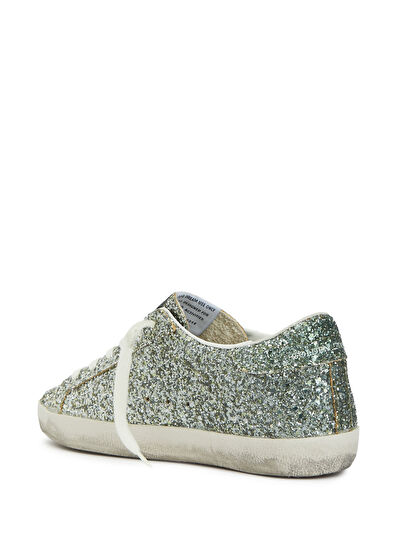 Golden Goose Super Star Silver Sequined Women's Sneakers - 3