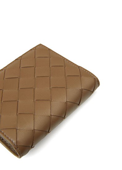 Taba Örgü Dokulu Kadın Deri Cüzdan - Görsel 6