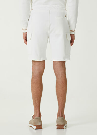 Beymen Club Beyaz Beli Kordonlu Kargo Jersey Şort - 3