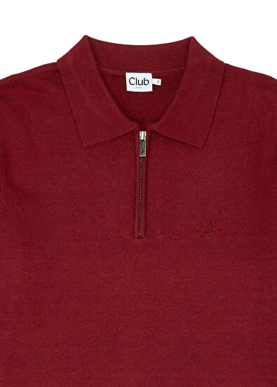 Beymen Club Vişne Fermuarlı Polo Triko - 7