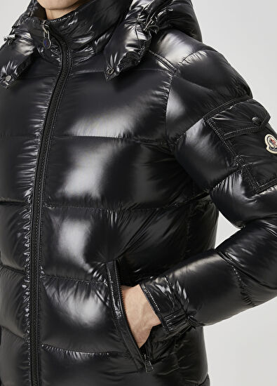 Moncler Black Hooded Puff Coat - 5