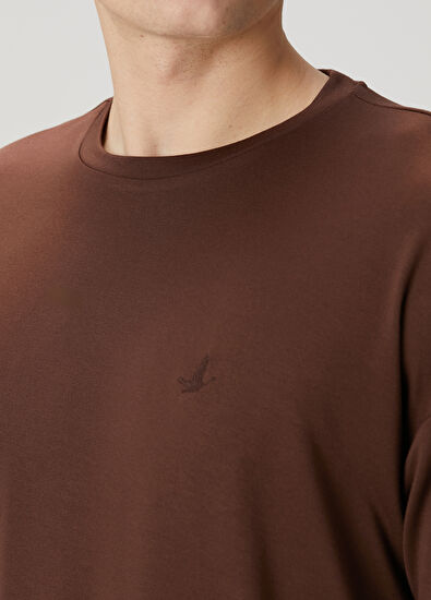 Beymen Club Brown Embroidered Oversized T-Shirt - 5