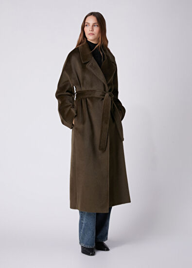 Beymen Club Dark Khaki Wool Coat - 5