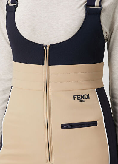 Fendi Beige Logo Embroidered Ski Suit - 4