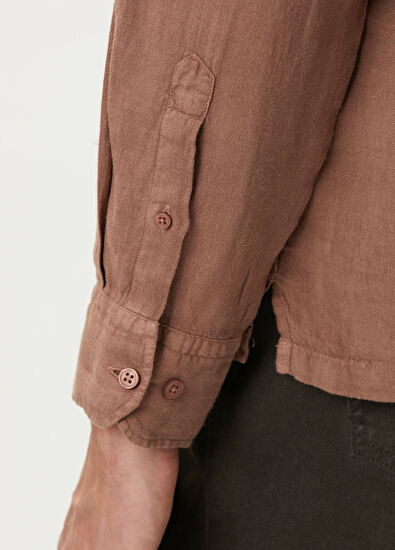 Beymen Club Comfort Fit Dusty Rose Linen Shirt - 6
