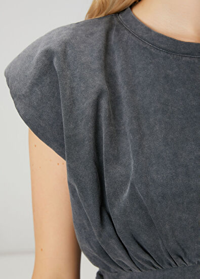 Beymen Club Anthracite T-shirt with Tie - 7