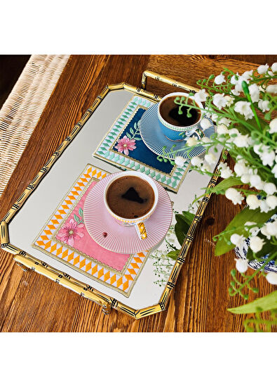 Ge Living Pembe ve Yeşil Damalı Keten 2'li Kokteyl Peçetesi - 4