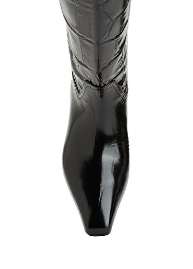 Siyah Kadın Deri Çizme - Görsel 5