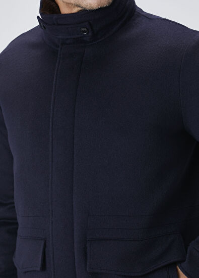 Beymen Collection Navy Cashmere Blend Wool Coat - 5