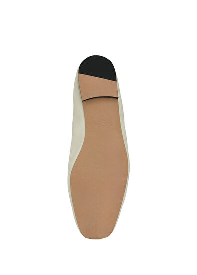 Beymen Club Ekru Kaz Logo Kup Aksesuarlı Babet - 5