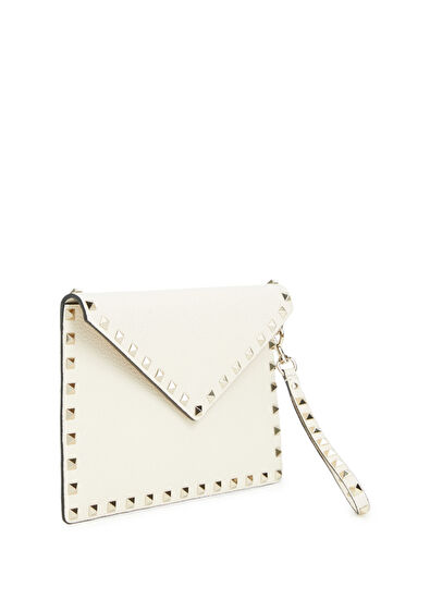 Rockstud Ekru Kadın Deri El Portföyü - Görsel 4