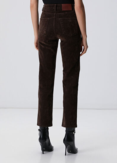 Network Koyu Kahverengi Denim Pantolon - 4