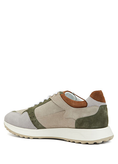 Beymen Club Grey Khaki Men's Leather Sneakers - 3