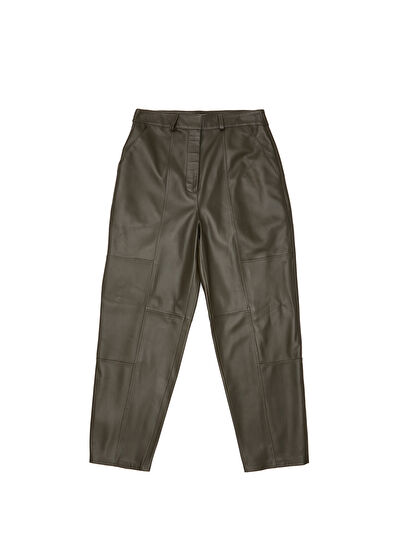 Beymen Club Haki Deri Pantolon - 7