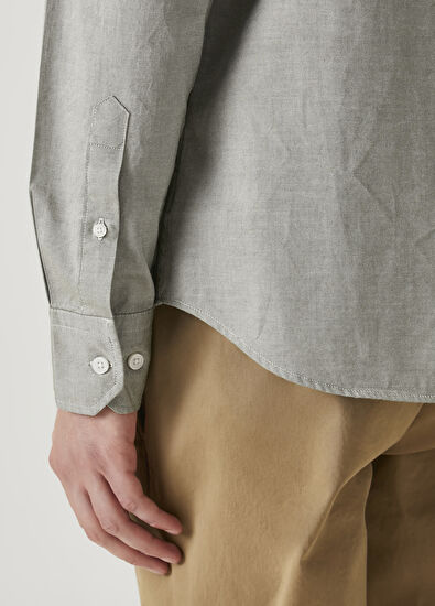 Beymen Club Slim Fit Açık Haki Oxford Gömlek - 7