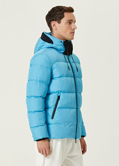 Beymen Club Turkuaz Kapüşonlu Puff Mont - 4