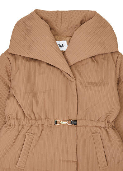 Beymen Club Koyu Bej Çizgi Dokulu Fashion Mont - 7
