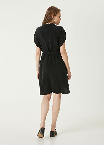 Beymen Club Siyah Mini Gömlek Elbise - 6