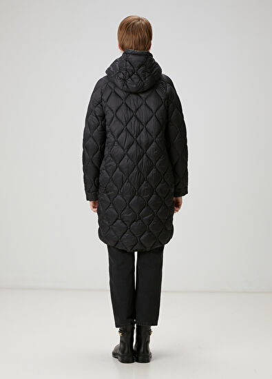 Beymen Club Siyah Kapüşonlu Kaban - 4