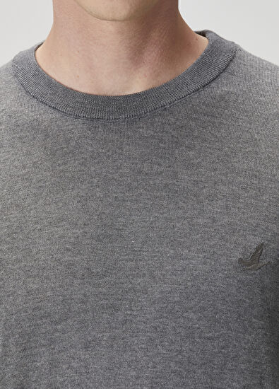 Beymen Club Grey Melange Basic Wool Sweater - 5