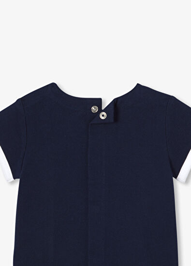 Jacadi Paris Lacivert Pamuklu Pike Şortlu Erkek Bebek İkili Set - 4