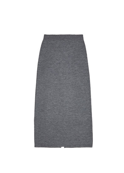 Beymen Club Gri Midi Yün Etek - 7
