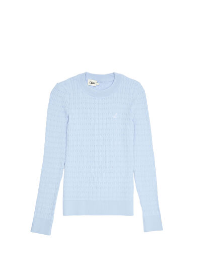 Beymen Club Blue Hair Braid Textured Sweater - 7