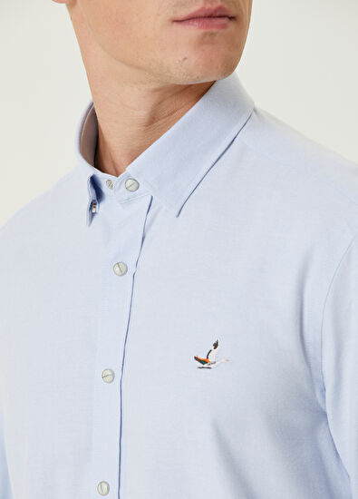 Beymen Club Comfort Fit Açık Mavi Oxford Gömlek - 6