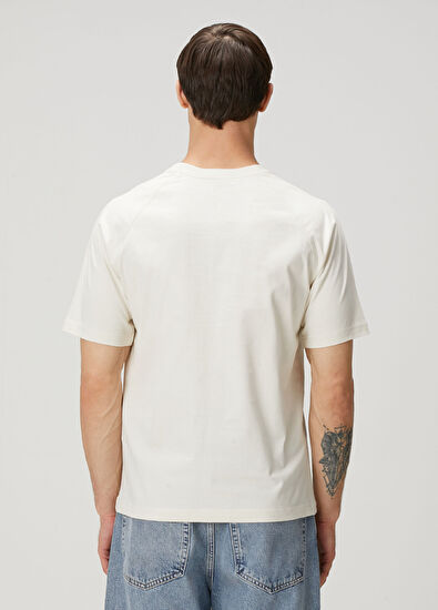 Ami Paris Off-White Logo Detailed T-Shirt - 4