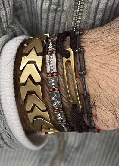 Juju Hued Gümüş Siyah Erkek Bileklik - 3