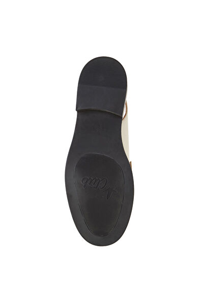 Beymen Club Ecru Women's Leather Slingback Loafers - 5