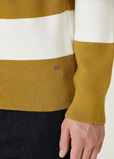 Beymen Club Light Green Striped Jacquard Sweater - 7