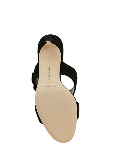 Manolo Blahnik Gable Siyah Kadın Süet Terlik - 5