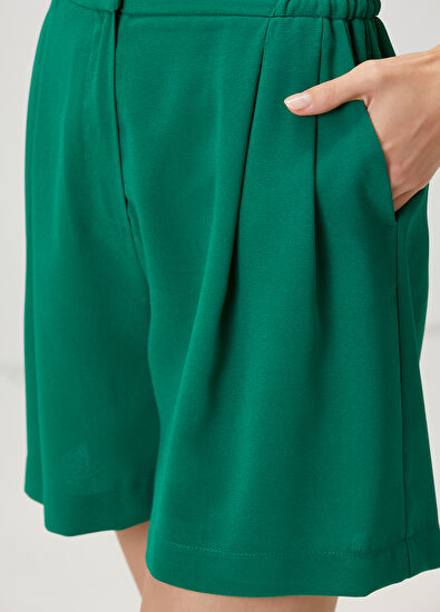 Beymen Club Dark Green Pleated Shorts - 5