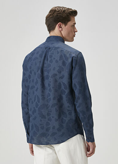 Beymen Club Lacivert Keten Gömlek - 5