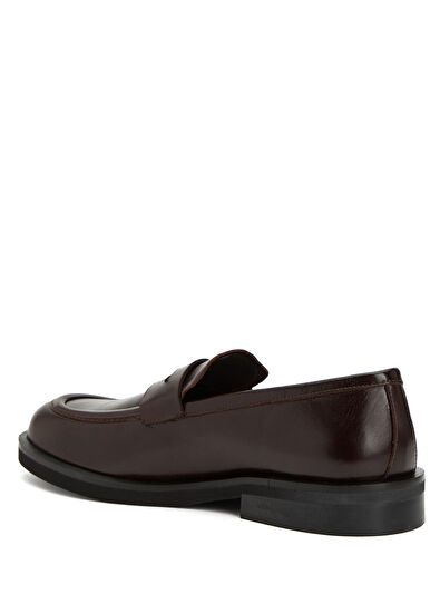 Poeve Senna Koyu Kahverengi Kadın Deri Loafer - 3