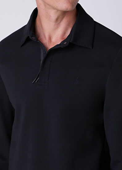 Beymen Club Comfort Fit Black Polo Interlock Sweatshirt - 6