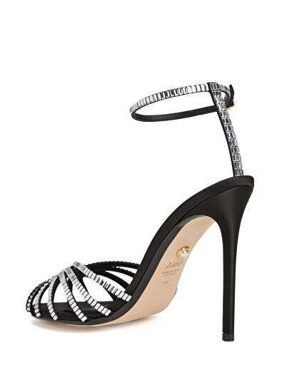 Penelope Siyah Kadın İpek Sandalet - Görsel 5