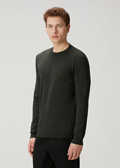 Beymen Club Khaki Logo Embroidered Sweater - 3