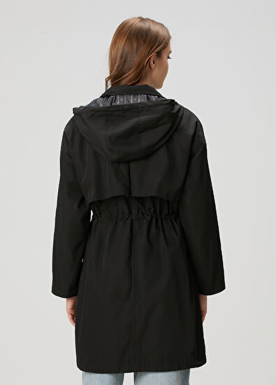 Beymen Club Black Hooded Trench Coat - 6