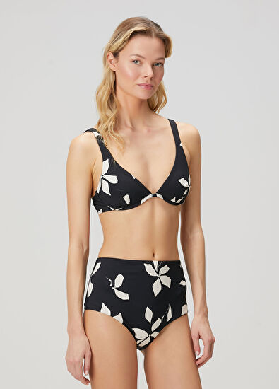 Jets Swimmear Leona Bloom Siyah Üçgen Bikini Üstü - 3