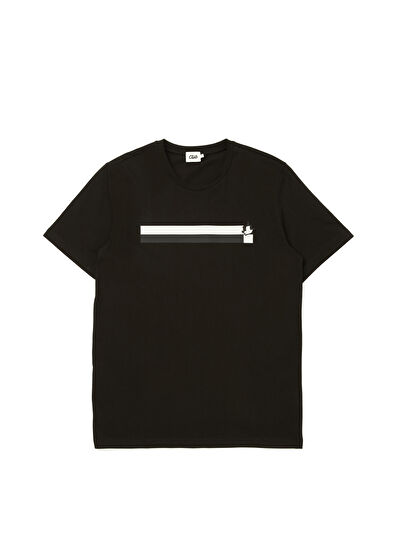Beymen Club Black Injection Stripe Printed Logo T-shirt - 7