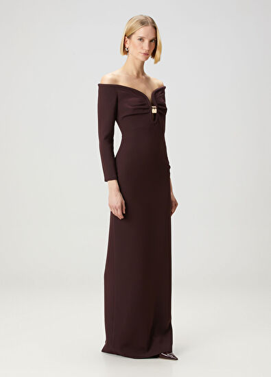 Roland Mouret Brown Maxi Evening Dress - 3