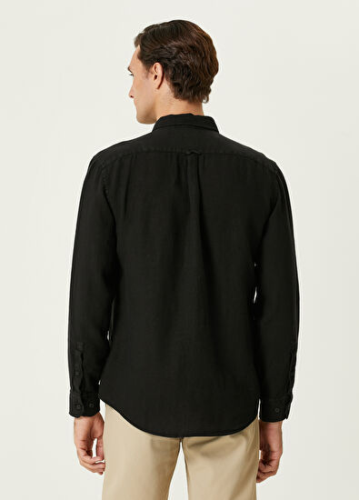 Beymen Club Comfort Fit Siyah Keten Gömlek - 3