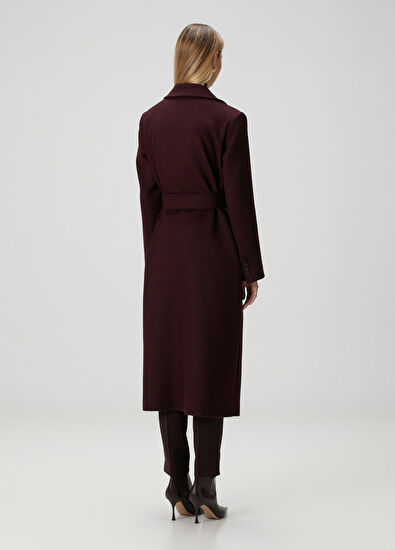 Beymen Collection Mürdüm Yün Palto - 6