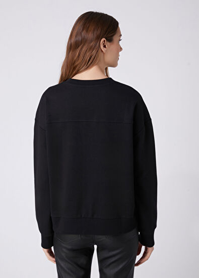 Beymen Club Black Logo Embroidered Sweatshirt - 5